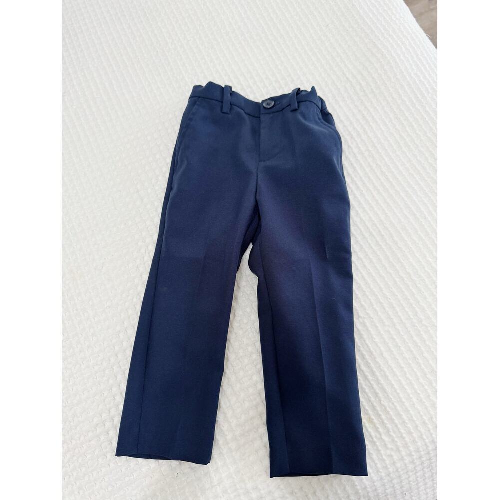 H&M Toddler Boys Navy Suit Set Vest Pants Shirt Bow Tie 2T - Picture 5 of 8